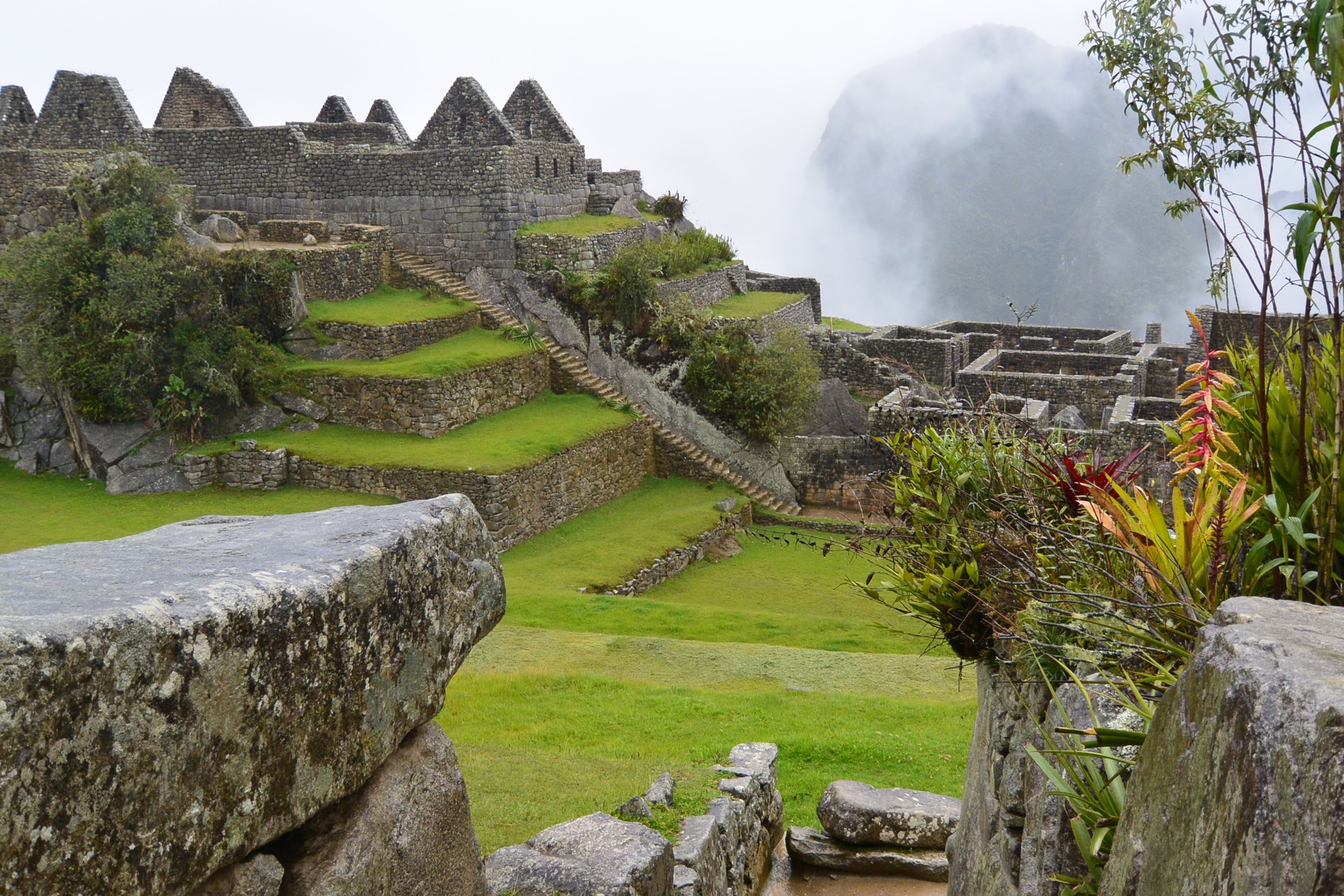 Machu Picchu ruins in cloud